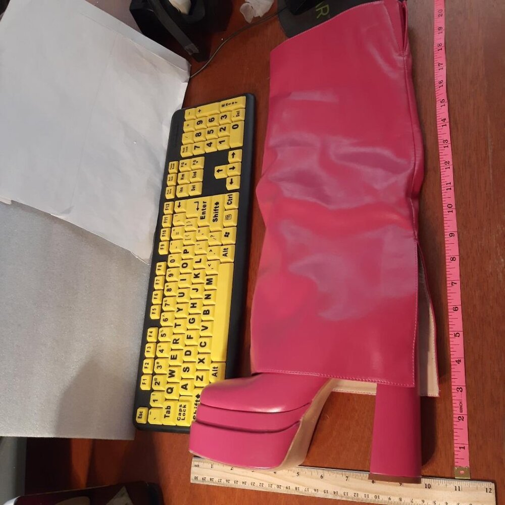 Azalea Wang Invisible Boot In Fuchsia Pink Sz7.5 … - image 5